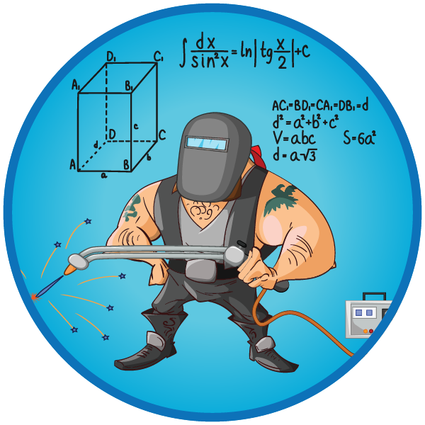 Welder thinking about math