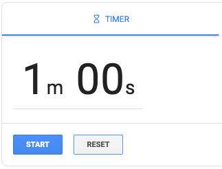 Online Timer. Timer set for one minute.